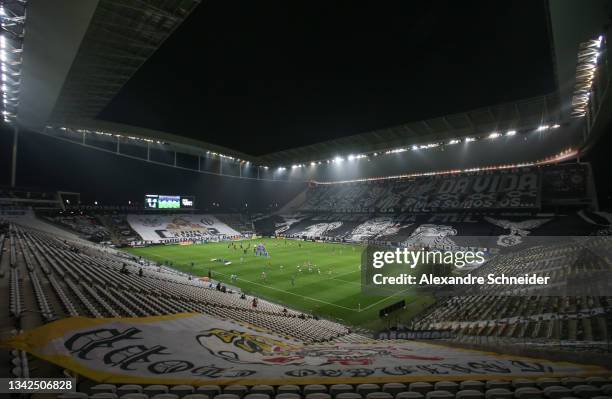 General view of the stadium before a match between Corinthians and Palmeiras as part of Brasileirao Series A 2021 at Arena Corinthians on September...