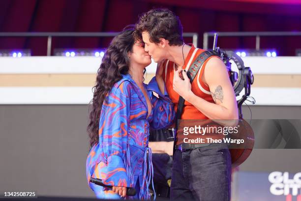 Camila Cabello and Shawn Mendes perform onstage during Global Citizen Live, New York on September 25, 2021 in New York City.