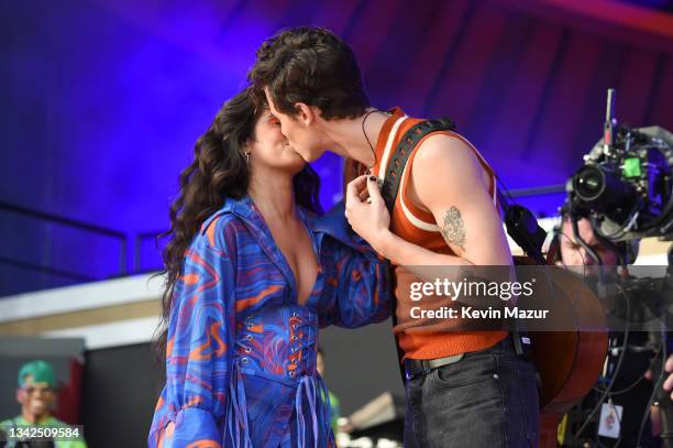 Camila Cabello and Shawn Mendes perform onstage during Global Citizen Live, New York on September 25, 2021 in New York City.