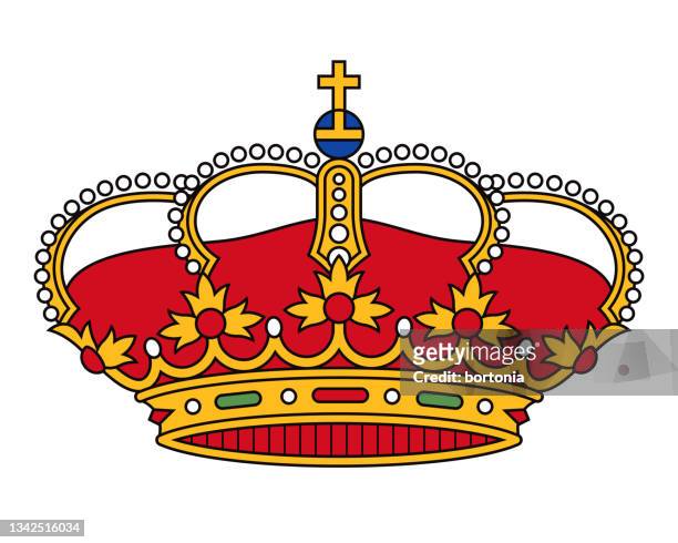 spanische königskronen-ikone - medieval queen crown stock-grafiken, -clipart, -cartoons und -symbole