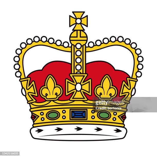 illustrazioni stock, clip art, cartoni animati e icone di tendenza di icona della corona di sant'edoardo - corona reale