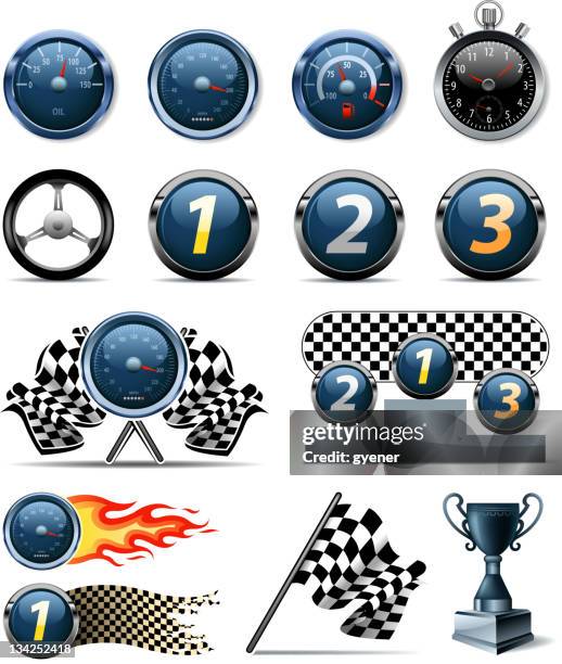 sports race symbols - mileometer stock illustrations