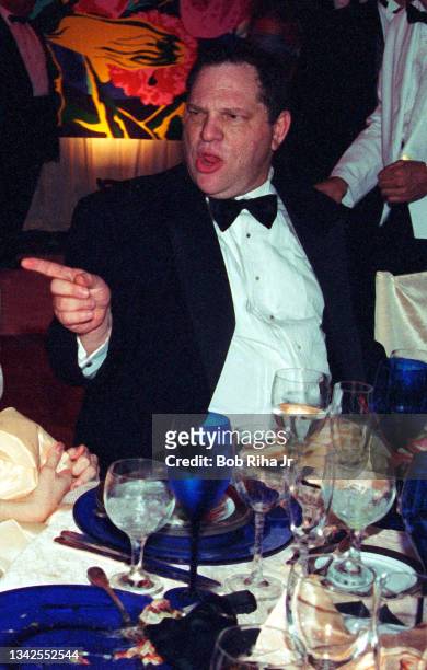 American movie producer Harvey Weinstein at the Governors Ball dinner after at the Academy Awards show at the Shrine Auditorium, April 11,1988 in Los...