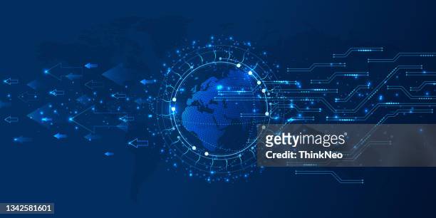 global network connection. world map asia continent point line worldwide information technology dat exchange business. - corporate business stock illustrations
