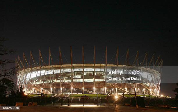 General view of the National Stadium on November 29, 2011 in Warsaw, Poland. Poland and Ukraine will host the UEFA EURO 2012 football championships,...