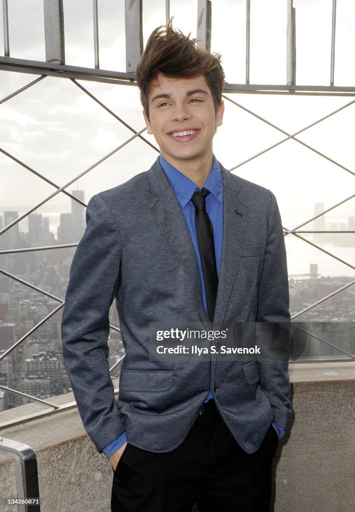 Jake T. Austin Visits The Empire State Building - November 29, 2011