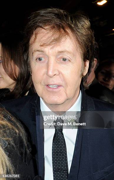 Sir Paul McCartney attends the switching-on of the Stella McCartney Bruton Street Store Christmas lights on November 29, 2011 in London, England.