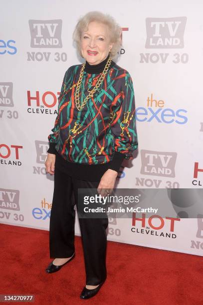 Actress Betty White attends the TV Land holiday premiere party for "Hot in Cleveland" & "The Exes" at SD26 on November 29, 2011 in New York City.