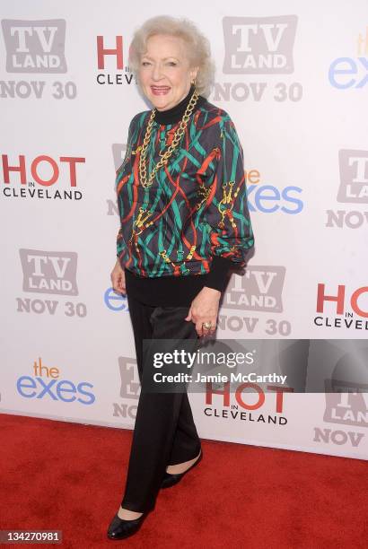 Actress Betty White attends the TV Land holiday premiere party for "Hot in Cleveland" & "The Exes" at SD26 on November 29, 2011 in New York City.