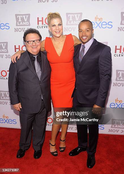 Actors Wayne Knight, Kristen Johnston and Donald Faison attend the TV Land holiday premiere party for "Hot in Cleveland" & "The Exes" at SD26 on...