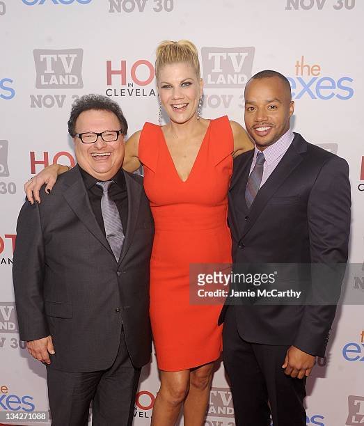 Actors Wayne Knight, Kristen Johnston and Donald Faison attend the TV Land holiday premiere party for "Hot in Cleveland" & "The Exes" at SD26 on...