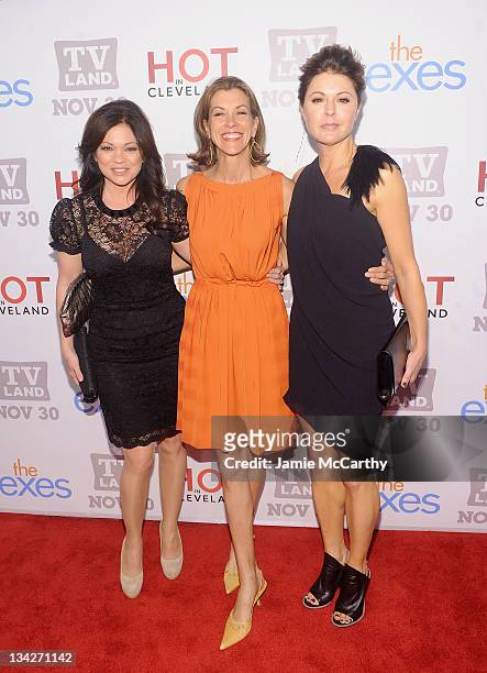 Actresses Valerie Bertinelli, Wendie Malick and Jane Leeves attend the TV Land holiday premiere party for "Hot in Cleveland" & "The Exes" at SD26 on...