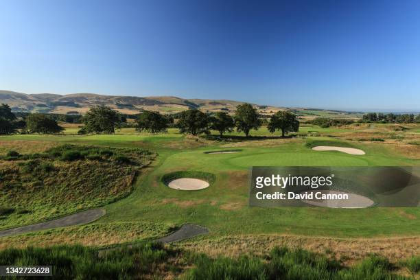 View of the par 3, eighth green on the Kings Course at Gleneagles on September 01, 2021 in Auchterarder, Scotland.