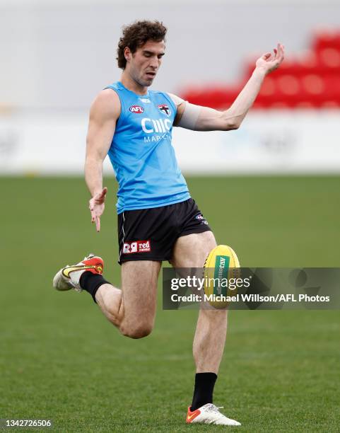 Max King of the Saints in action during the St Kilda Saints training session at RSEA Park on June 30, 2023 in Melbourne, Australia.