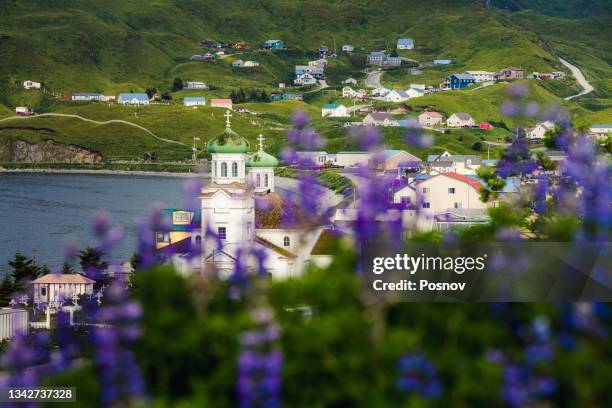 russian orthodox church at unalaska - aleuterna bildbanksfoton och bilder