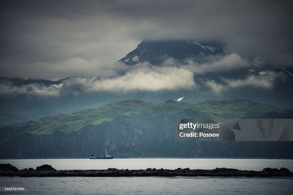 Fishing boat leaving Dutch Harbor