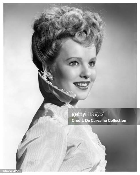 Welsh Actress Peggy Cummins as 'Belle Adair aka Rose Lynton' in a publicity shot from the movie 'Moss Rose' United States.