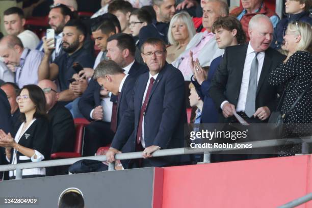 Former Saint Matthew Le Tissier in the Directors Box during the Premier League match between Southampton and Wolverhampton Wanderers at St Mary's...