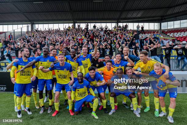 Players of SC Cambuur, fans of SC Cambuur during the Dutch Eredivisie match between Sparta Rotterdam and SC Cambuur at Het Kasteel on September 26,...