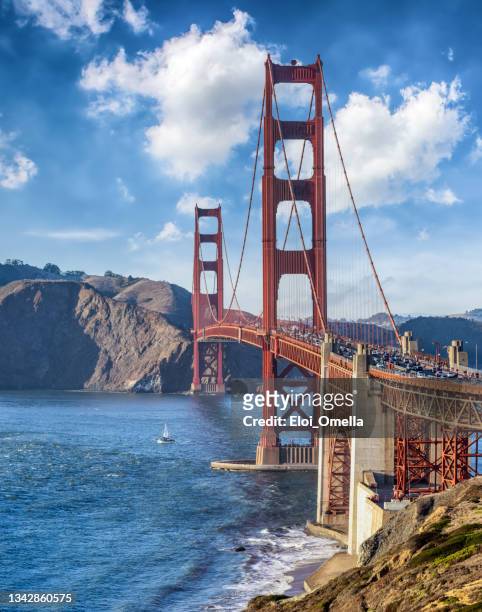 golden gate bridge, san francisco, kalifornien, usa - san francisco california stock-fotos und bilder