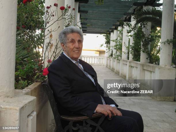 Portrait of Ahmed Ben Bella, first president of Algeria , during a photocall held on June 9, 2011 in Alger in Algeria.
