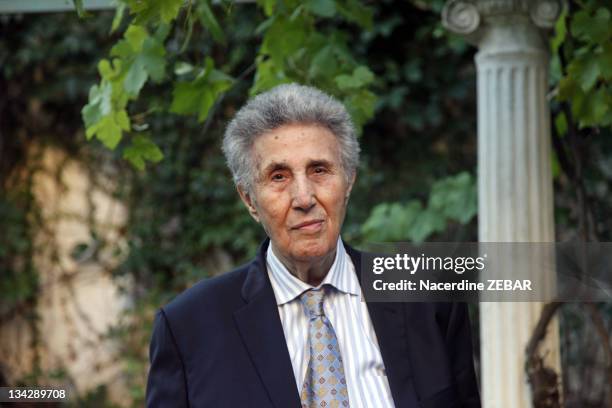 Portrait of Ahmed Ben Bella, first president of Algeria , during a photocall held on June 9, 2011 in Alger in Algeria.