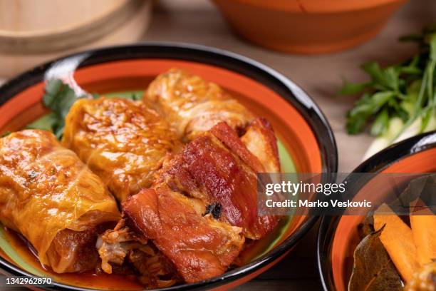 beef sarma. stock photo - cabbage roll stock pictures, royalty-free photos & images