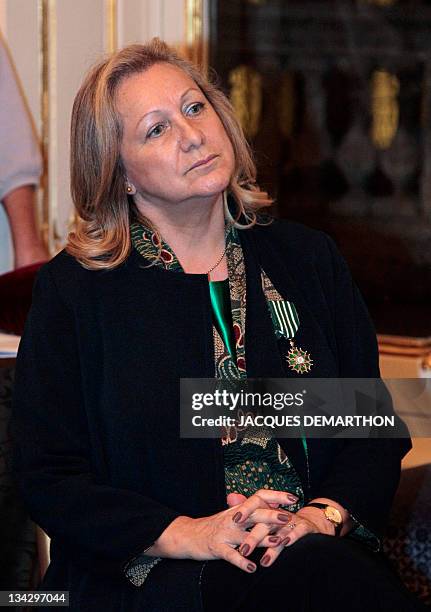 Elisabeth Delorme, general delegate of EDF corporate patronage is pictured after being awarded Chevalier of the order of Arts and Letters, on...