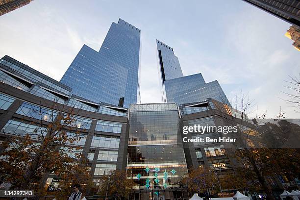 General view of the exterior of Time Warner Center on November 28, 2011 in New York City.