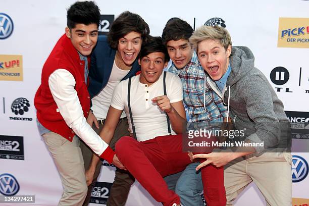 One Direction with Niall Horan, Zayn Malik, Liam Payne, Harry Styles and Louis Tomlinson attend The Dome 60 on November 30, 2011 in Duisburg, Germany.
