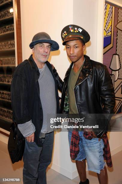 Ron Arad and Pharrell Williams attend the 'Art Basel Miami Beach 2011 preview' at the Miami Beach Convention Center on November 30, 2011 in Miami...