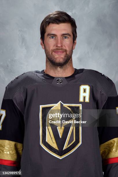 U2013 SEPTEMBER 22: Alex Pietrangelo of the Vegas Golden Knights poses for his official headshot for the 2021-2022 season on September 22, 2021 at...