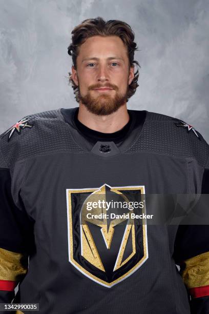 U2013 SEPTEMBER 22: Laurent Brossoit of the Vegas Golden Knights poses for his official headshot for the 2021-2022 season on September 22, 2021 at...