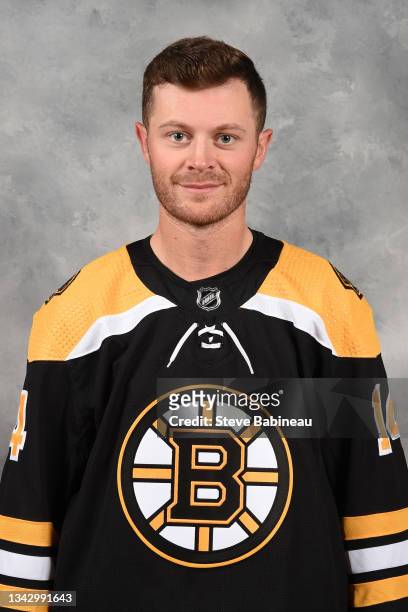 Chris Wagner of the Boston Bruins poses for his official headshot for the 2021-2022 season on September 24, 2021 at WGBH in Boston, Massachusetts.