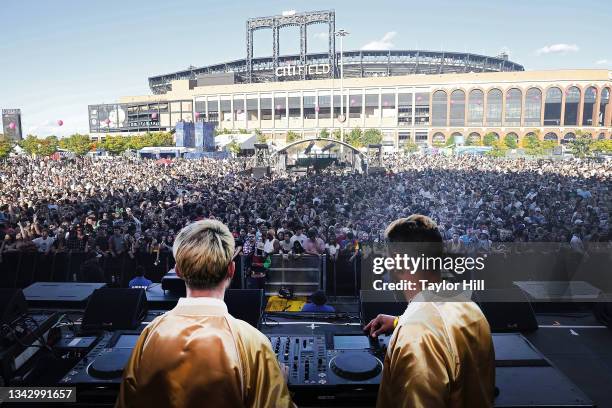 Trak and DJ Armand van Helden performs during the 2021 Governors Ball Music Festival at Citi Field on September 26, 2021 in New York City.