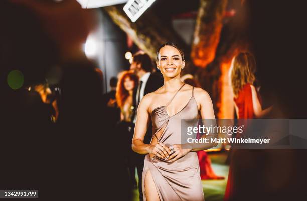 Leslie Grace attends The Academy Museum of Motion Pictures Opening Gala at Academy Museum of Motion Pictures on September 25, 2021 in Los Angeles,...