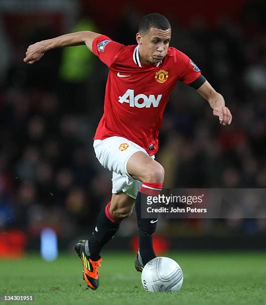 Ravel Morrison of Manchester United in action during the Carling Cup Quarter Final match between Manchester United and Crystal Palace at Old Trafford...