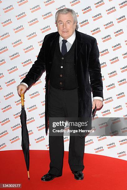 Terry O'Neil arrives at the Hidden Gems Photography Gala Auction in aid of Variety Club the Children's Charity at the St Pancras Renaissance Hotel on...