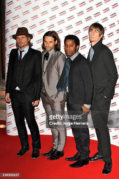 Vintage Trouble arrive at the Hidden Gems Photography Gala Auction in aid of Variety Club the Children's Charity at the St Pancras Renaissance Hotel...