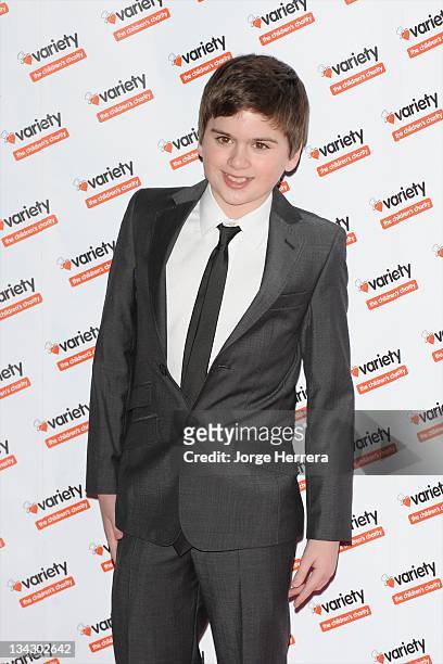 Theo Stevenson arrives at the Hidden Gems Photography Gala Auction in aid of Variety Club the Children's Charity at the St Pancras Renaissance Hotel...