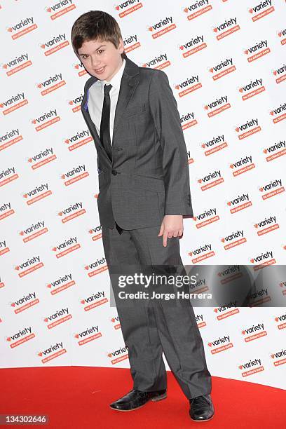 Theo Stevenson arrives at the Hidden Gems Photography Gala Auction in aid of Variety Club the Children's Charity at the St Pancras Renaissance Hotel...