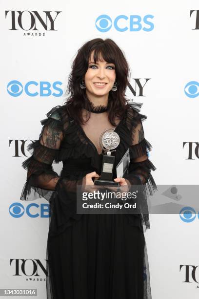 Diablo Cody, winner of the award for Best Book of a Musical for "Jagged Little Pill," poses in the press room during the 74th Annual Tony Awards at...