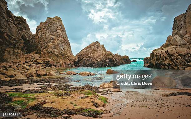 creek in brittany - wild coast stock pictures, royalty-free photos & images
