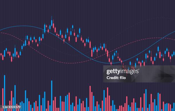 stockillustraties, clipart, cartoons en iconen met cryptocurrency stock commodity candlestick trend graph - stocks