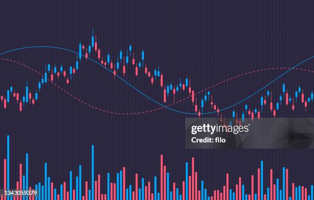 cryptocurrency stock commodity candlestick trend graph - consolidation stock illustrations