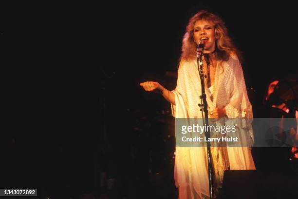 Stevie Nicks and Fleetwood Mac are performing at the US festival in Devore, Calif. On May 26, 1983.