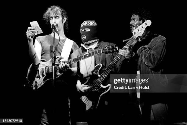 Frank Zappa, Roy Estrada and Napoleon Murphy Brock perform at Winterland in San Francisco, California on December 27, 1975.