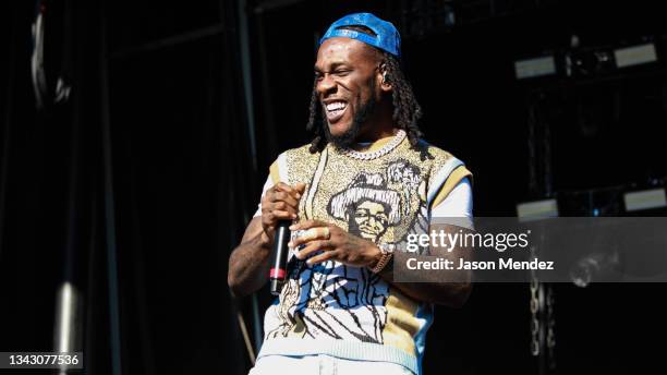 Burna Boy performs during the Governors Ball 2021 at Citi Field on September 26, 2021 in New York City.