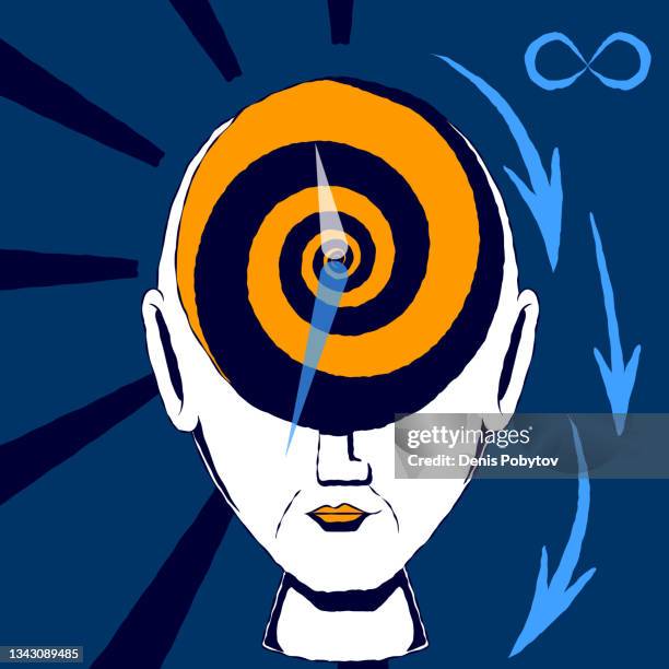 abstract conceptual illustration with human face. - face illusion stock illustrations