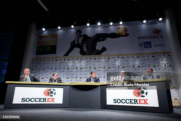 Howard Webb, FIFA referee, Carlos Alberto Parreira, Brazilian former coach of the national team, Tom Bender, General Manager of German Bundesliga,...